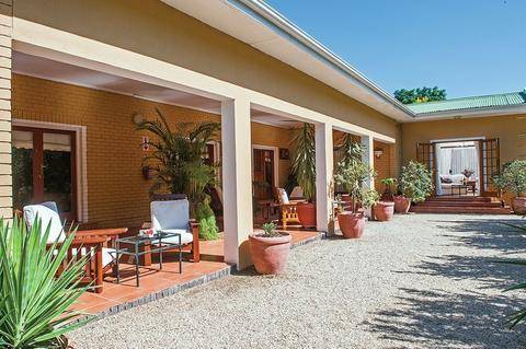 The patio at Cosmos cuisine Guesthouse in Addo, Eastern Cape